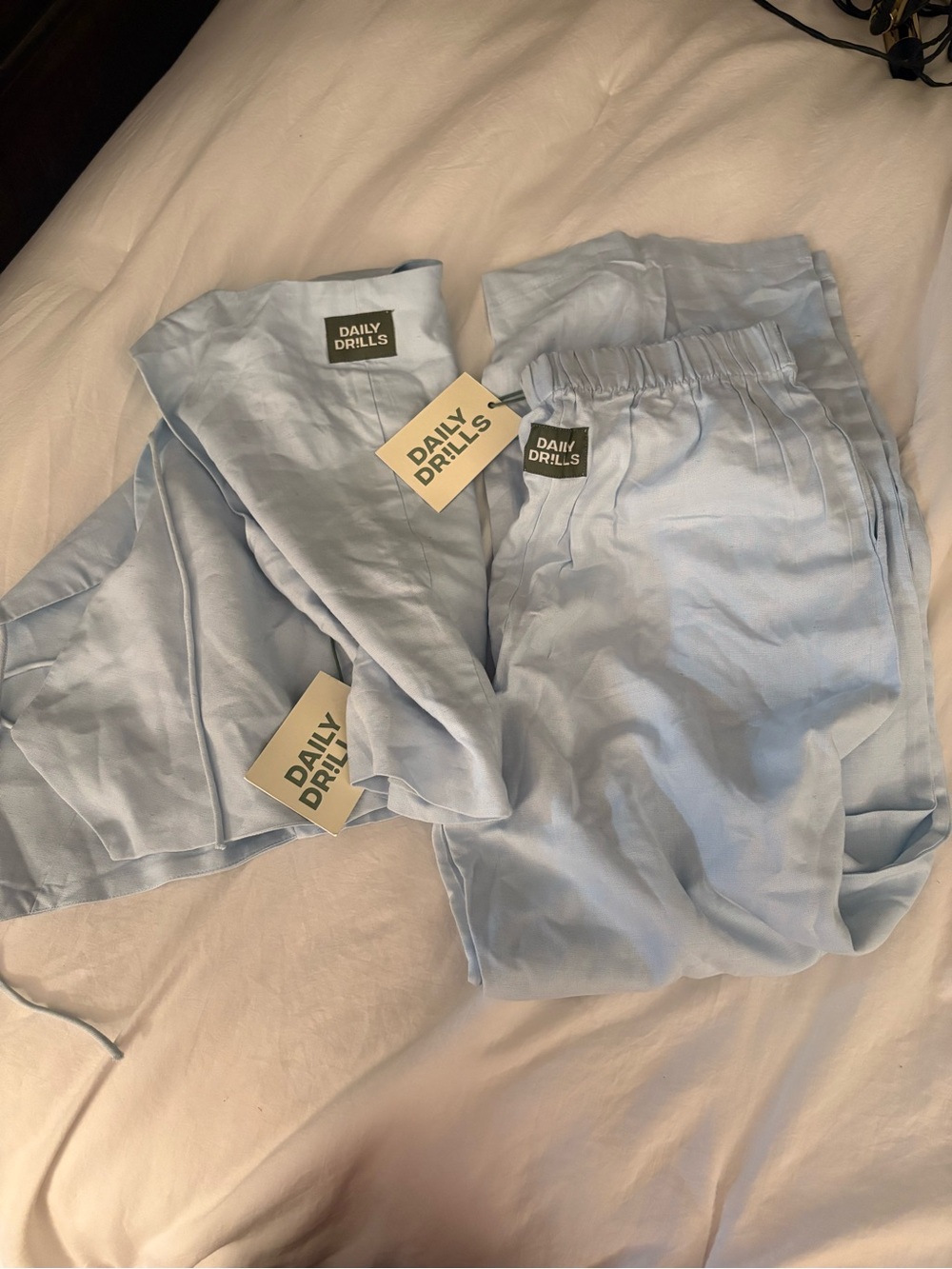 Daily Drills Light Blue linen set